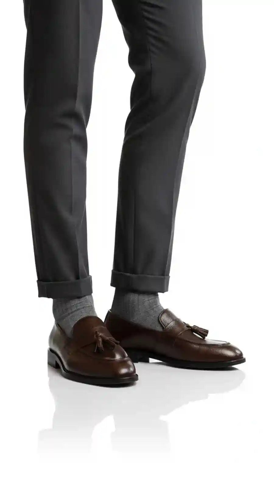 Brown Leather Tassel Loafers